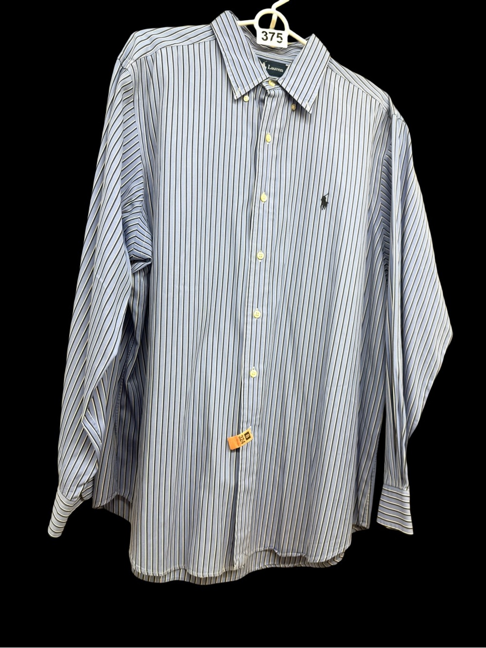 Ralph Lauren Men’s White Shirt with Blue Pinstripes